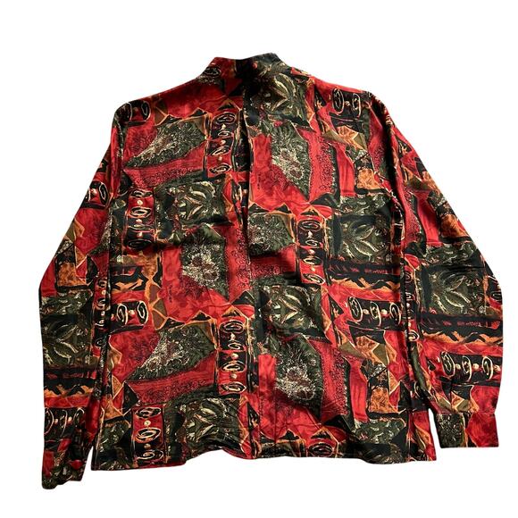 Vintage‎ Tess Abstract Silk Button Down Shirt Blouse Career Artsy art to wear - Picture 7 of 13